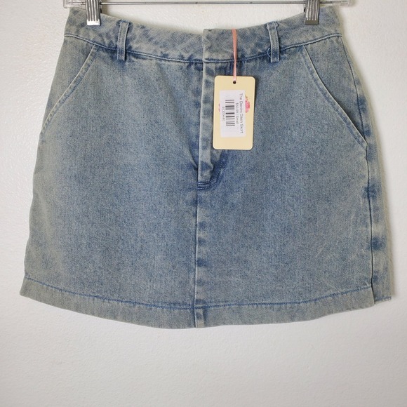 Entro NWT Denim Dash Skort Light Wash Blue Mini Skirt Jean Shorts Women's Small - Picture 12 of 14